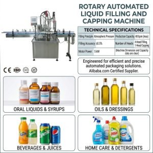 rotary bottle filling capping machine