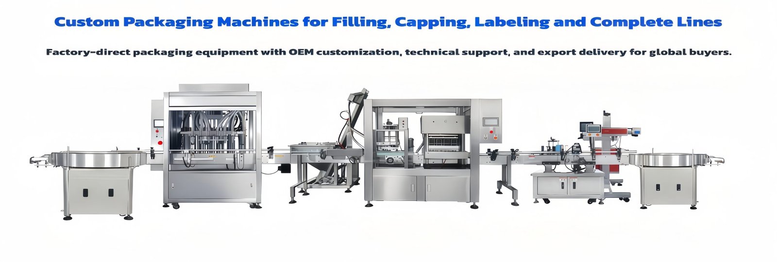 Complete packaging line machinery