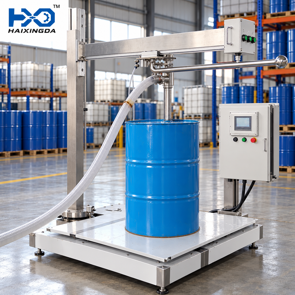 Semi Automatic Drum Filling Machine by Weight, Liquid Weighing for Chemical and Oil Barrels By HXD - Image 2