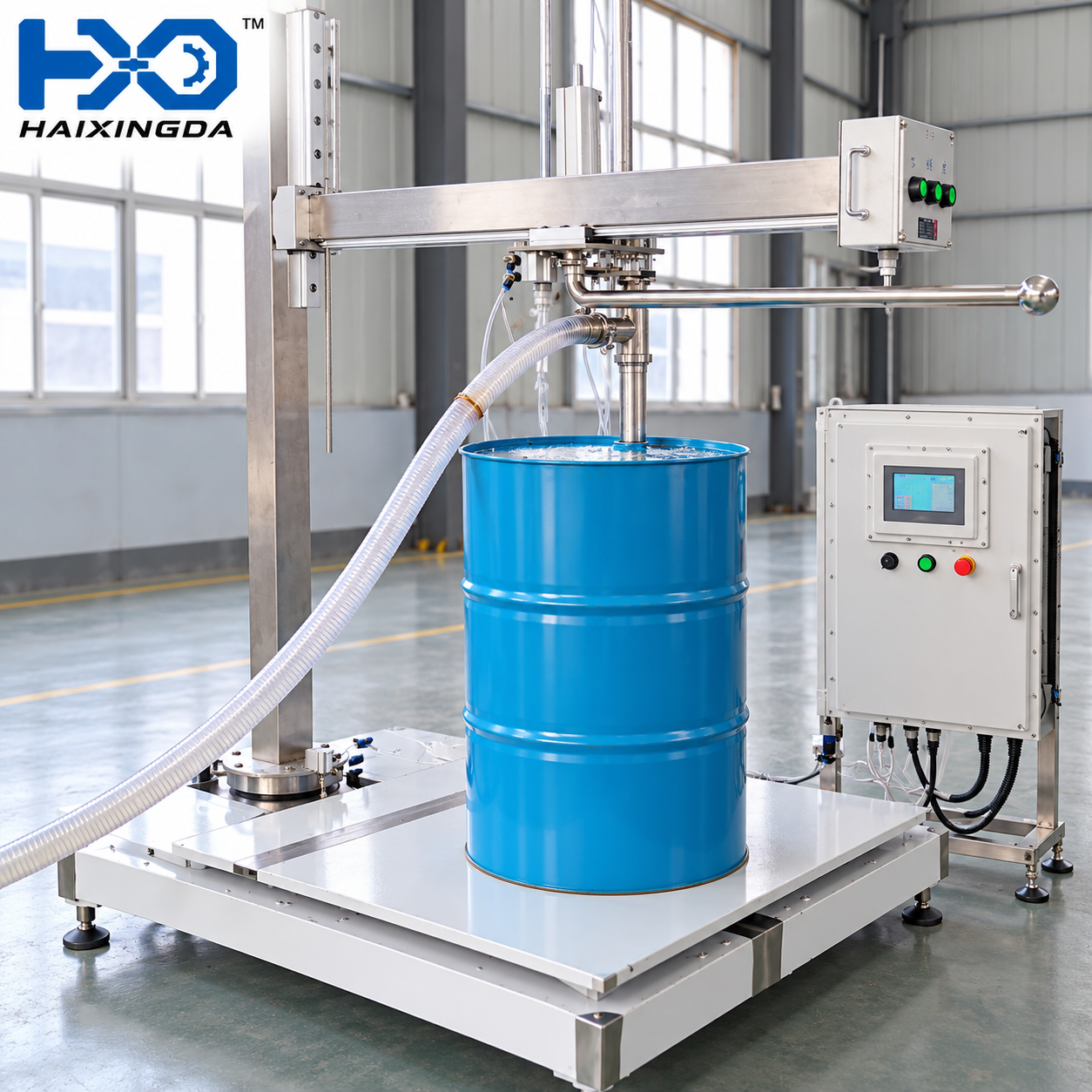 Semi Automatic Drum Filling Machine by Weight, Liquid Weighing for Chemical and Oil Barrels By HXD - Image 5