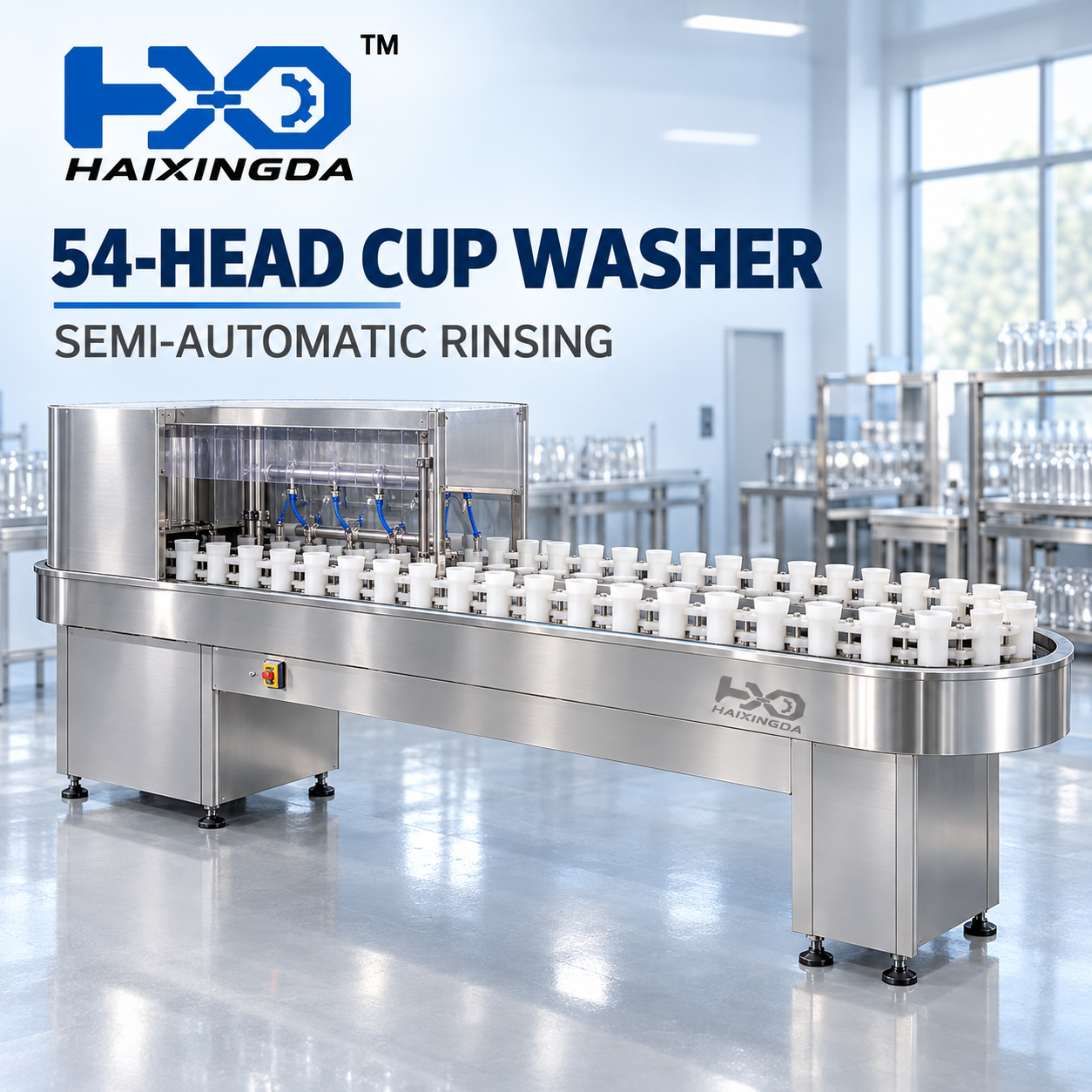 Factory Price 54-Head Semi-Automatic Bottle Washing Machine by HXD - Image 6