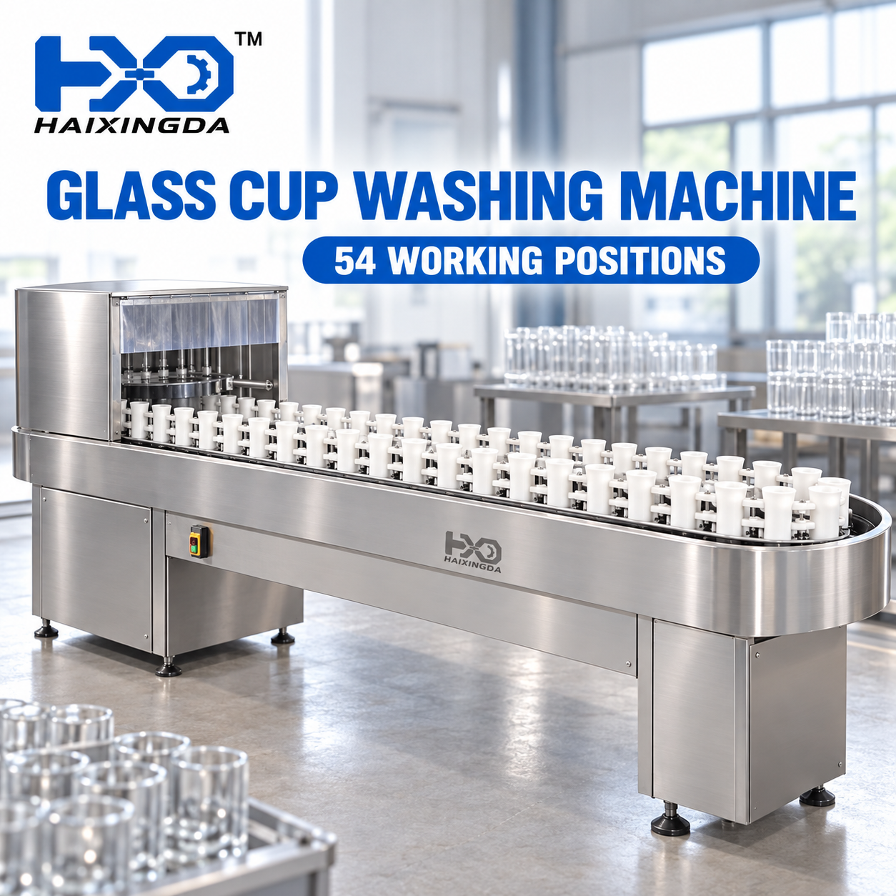 Factory Price 54-Head Semi-Automatic Bottle Washing Machine by HXD - Image 5